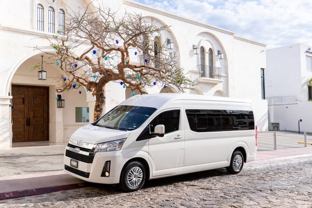 Toyota Hiace van used for private airport transfers in Punta Cana